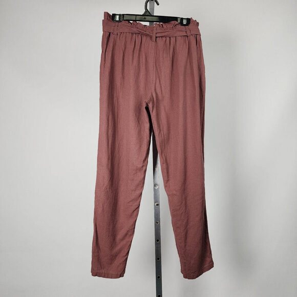 Maurices Dusty Rose Paper Bag Waist Belted Pants Size M - Picture 6 of 9